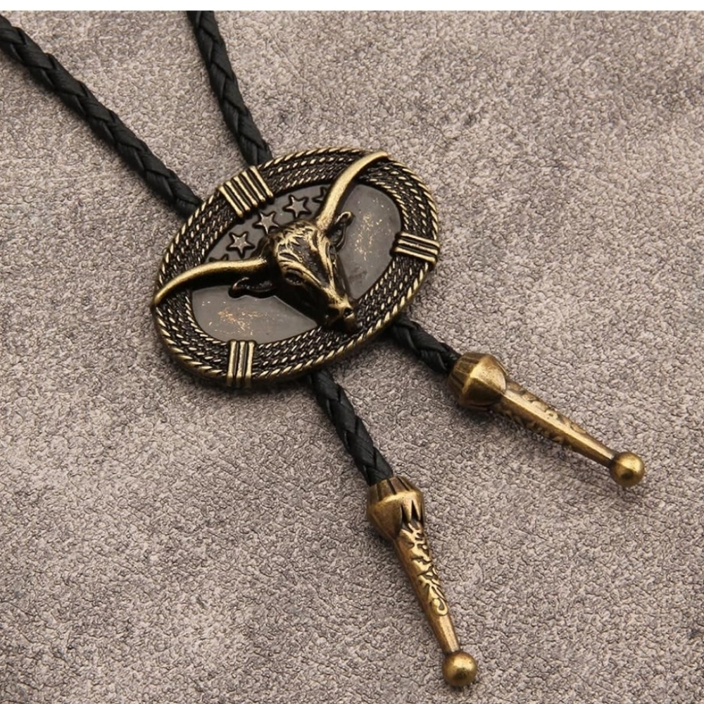 New western longhorn steer or bull bolo tie  Other bolo ties are available